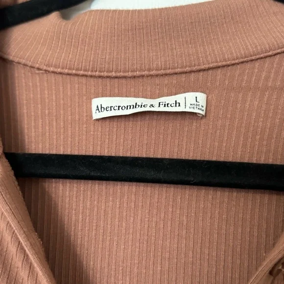 Abercrombie Ruched Long Sleeve Button Front Mini Dress size L - Picture 4 of 6